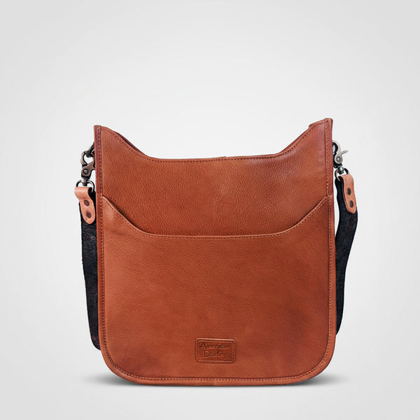 American Darling Showground Rodeo Genuine Leather Black Embroidered Crossbody Bag