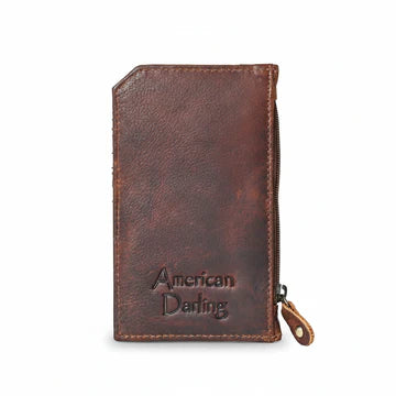 American Darling Sandy Rodeo Genuine Hair On Leather Card Holder Brown