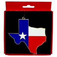 Texas Shape Flag Brass Ornament