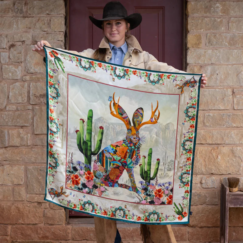 Jewelled Jackalope Silk Scarf