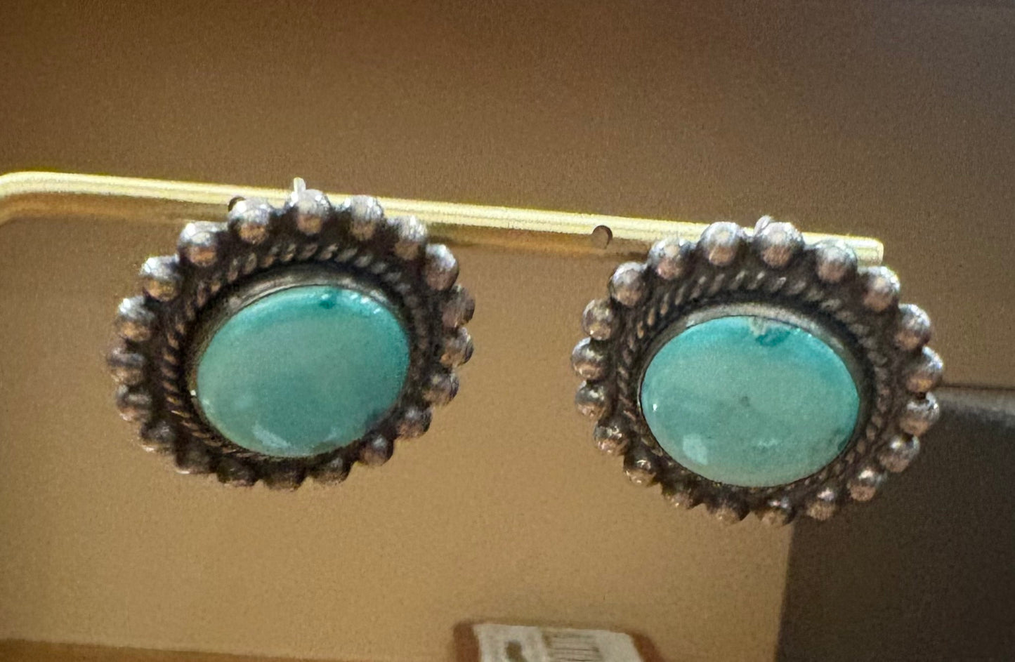 Round Turquoise Earrings