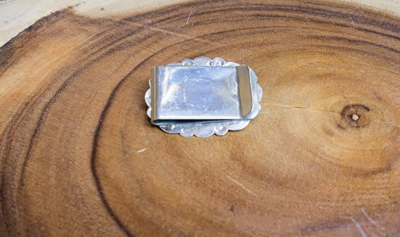 Sterling Turquoise Navajo Concho Money Clip