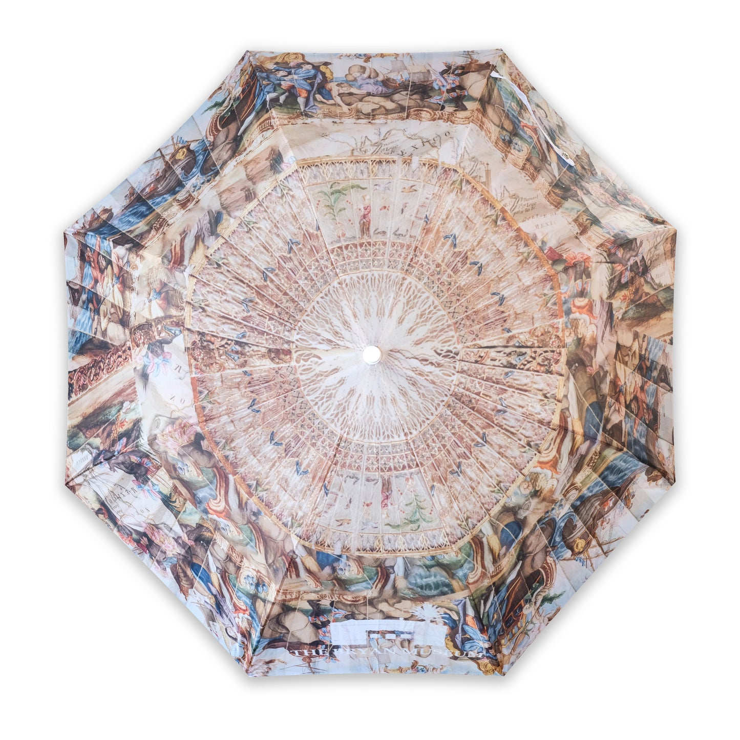 Folding Fan Depicting La Salle’s Expedition to Texas Art Umbrella