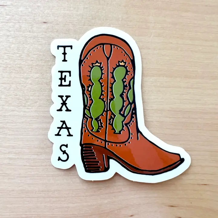 Brown TX Boot Sticker