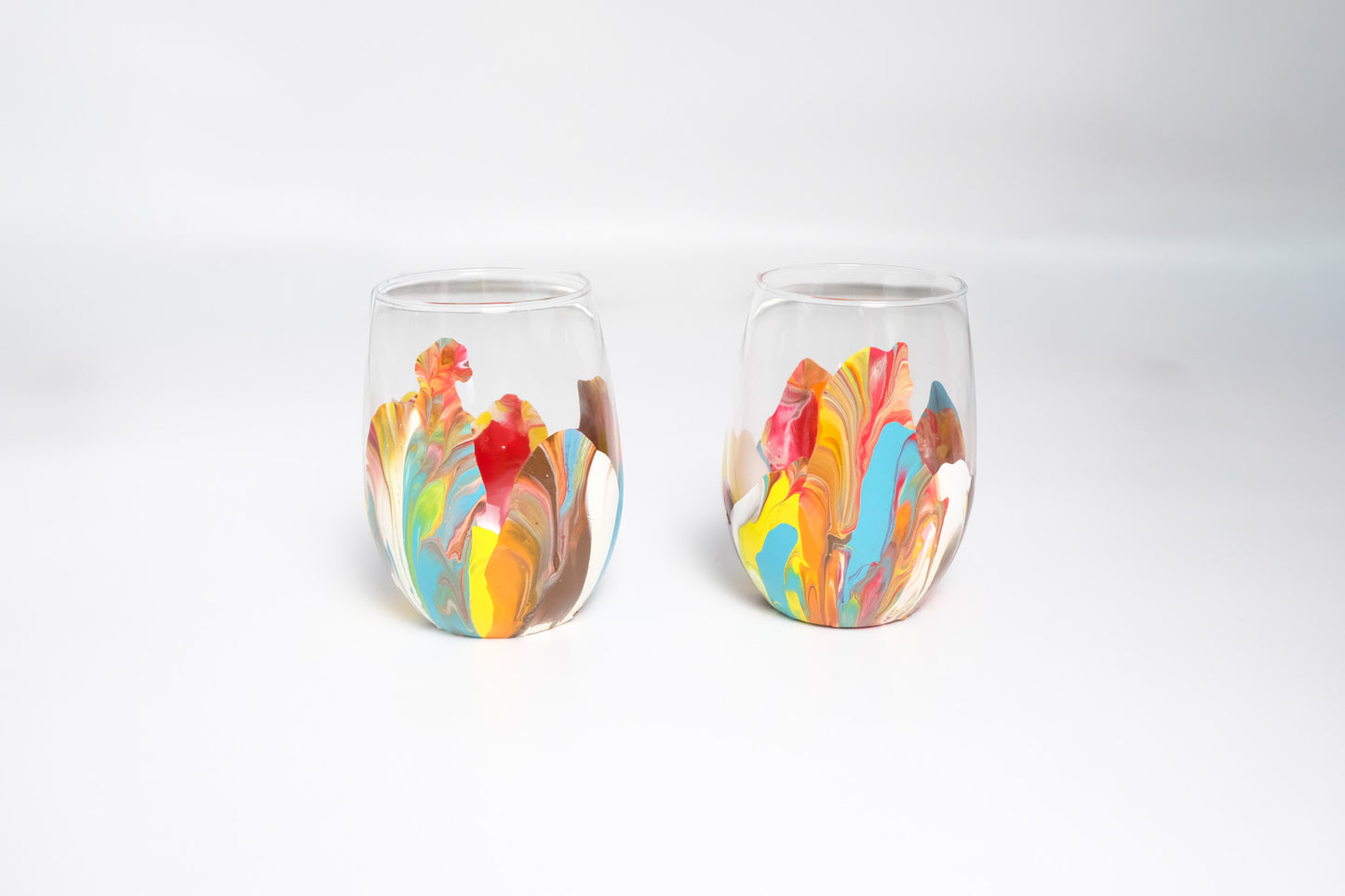 Hand Painted Wine Glass Hahn Gallery 16oz