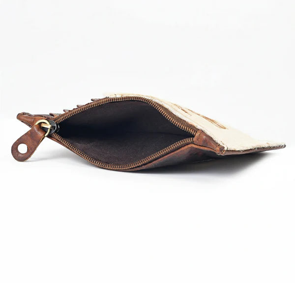 American Darling Sandy Rodeo Genuine Hair On Leather Card Holder Brown