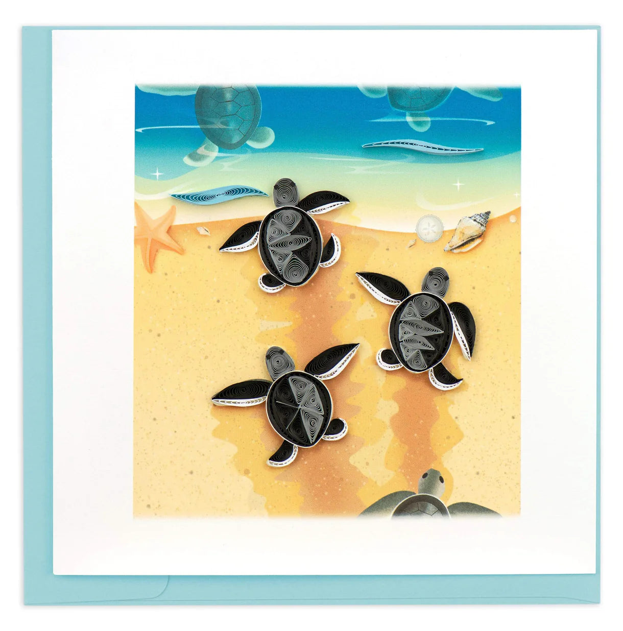 Sea Turtle Hatchlings Quilling Card