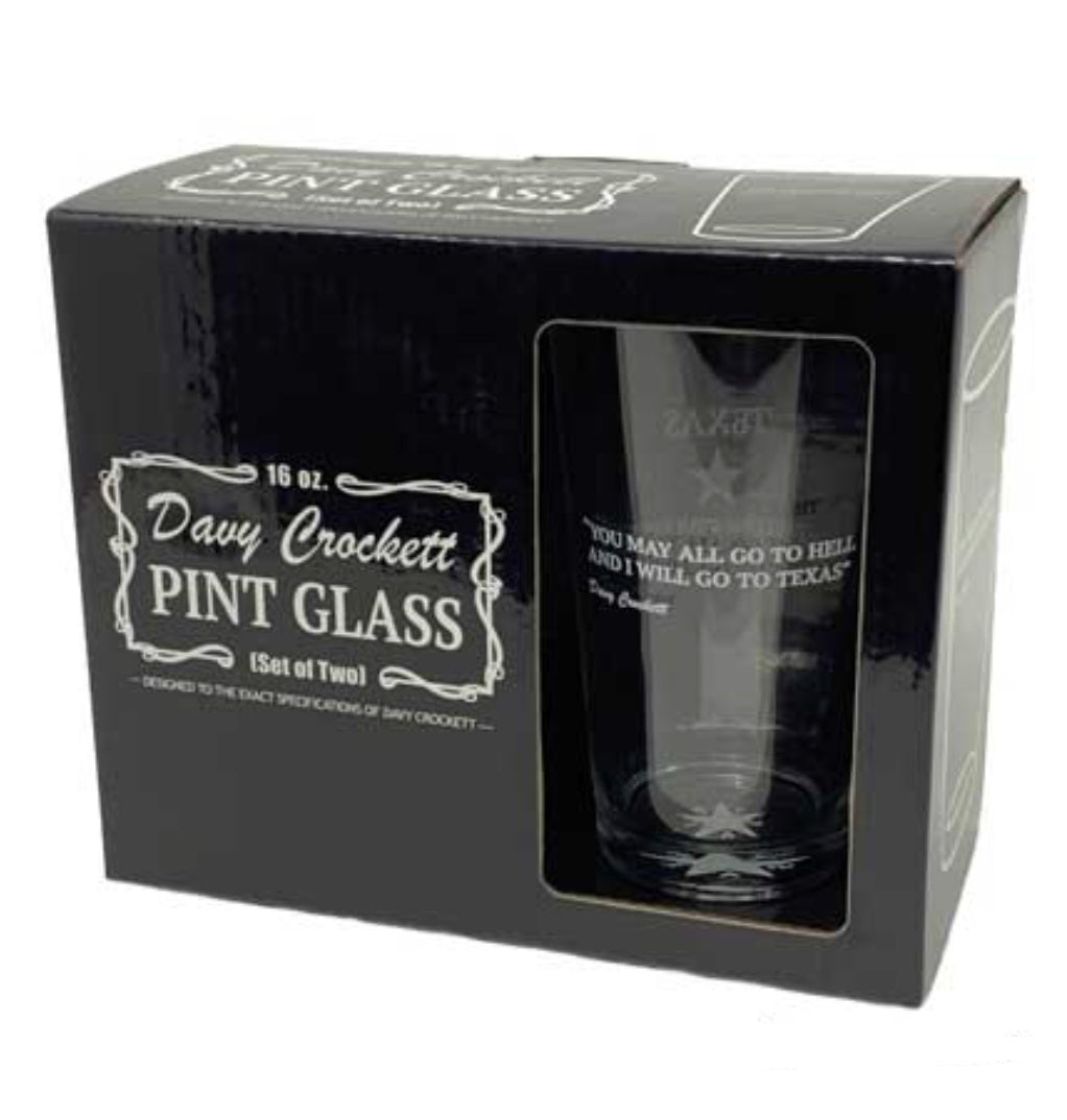 Davy Crockett Pint Glasses