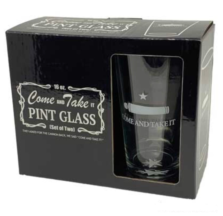 Come and Take It Pint Glasses