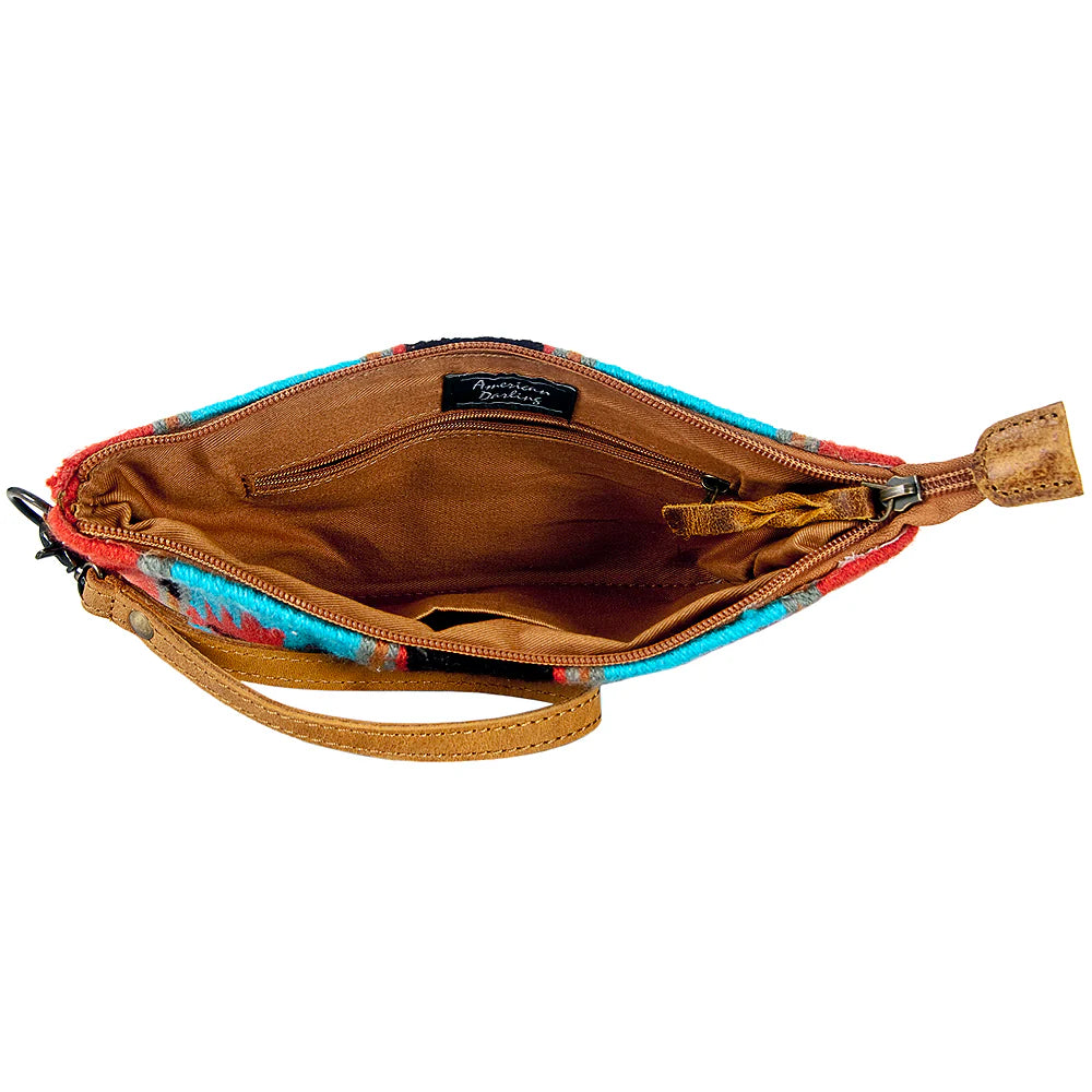 Red & Blue Saddlebag Wristlet