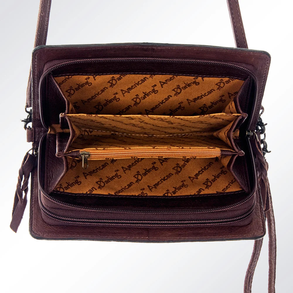 Prickly Pear Leather Tooled & Painted Bag