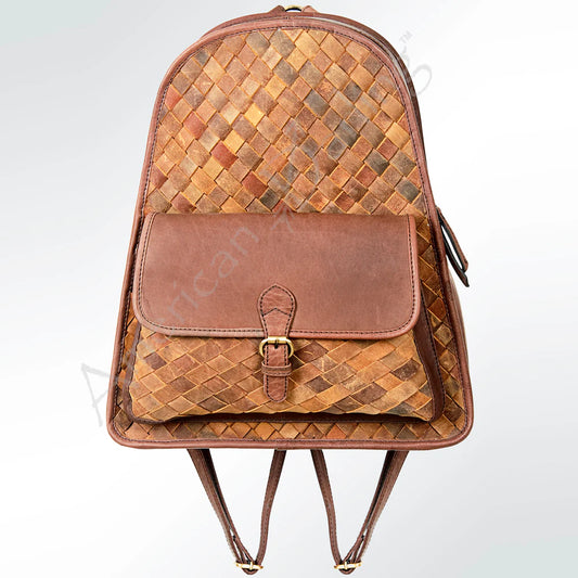 Woven Leather Backpack