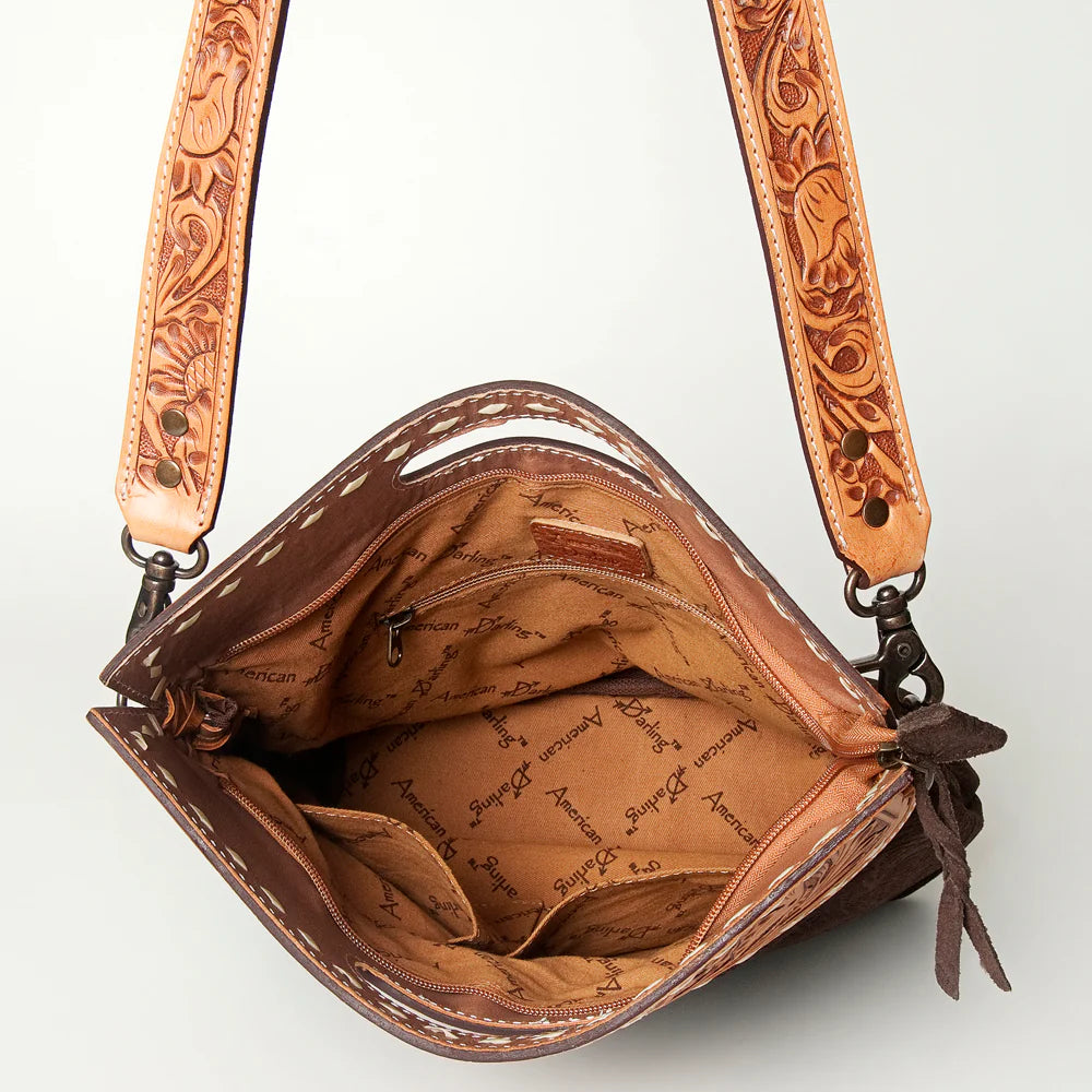 Suede & Tooled Leather Purse