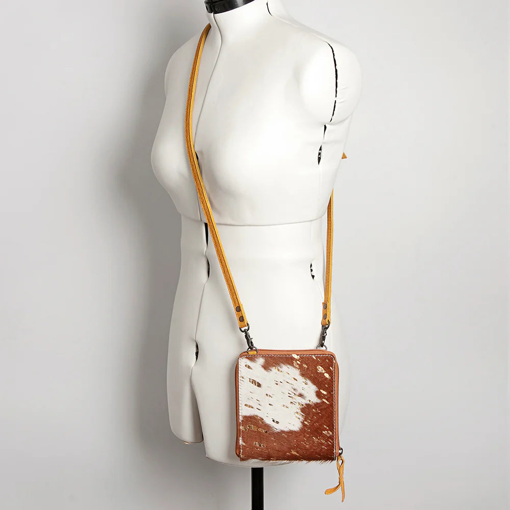 Cowhide & Yellow Crossbody Purse