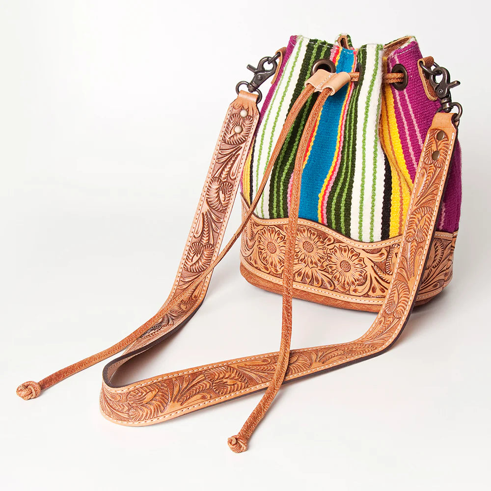 Striped Saddle Blanket Bucket Purse