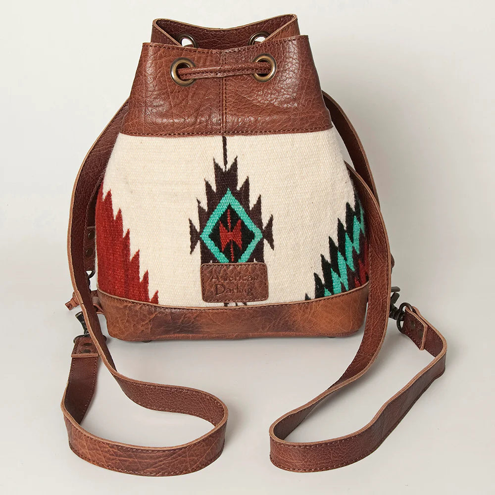 White Saddle Blanket Bucket Backpack