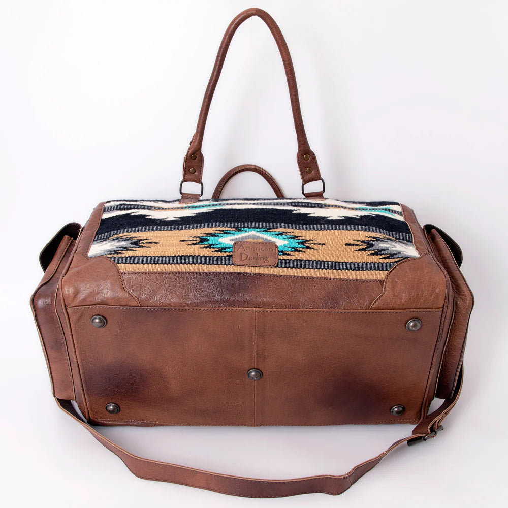 Tan & Black Saddle Blanket Duffle Bag