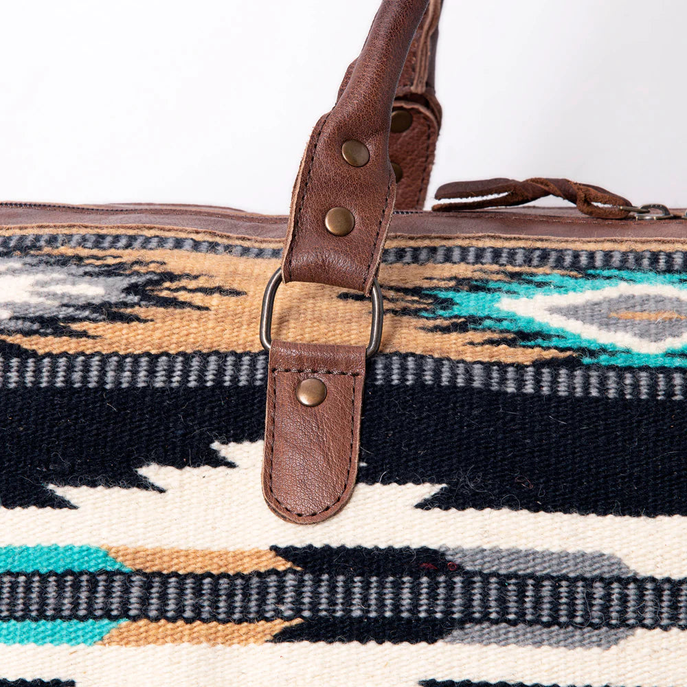 Tan & Black Saddle Blanket Duffle Bag