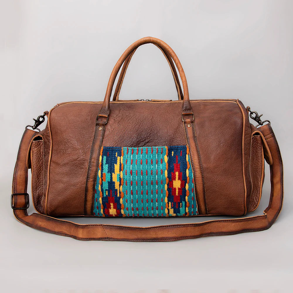 Leather & Saddle Blanket Duffle Bag