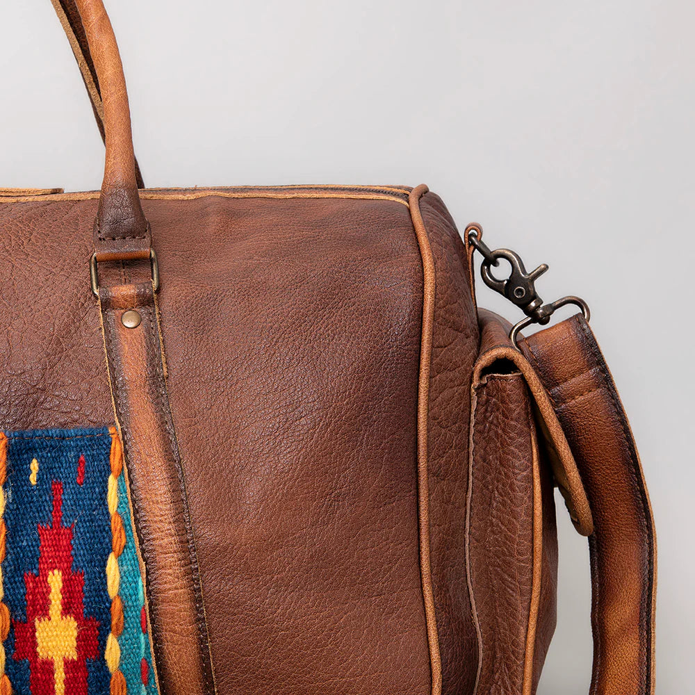 Leather & Saddle Blanket Duffle Bag