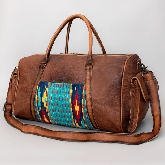 Leather & Saddle Blanket Duffle Bag