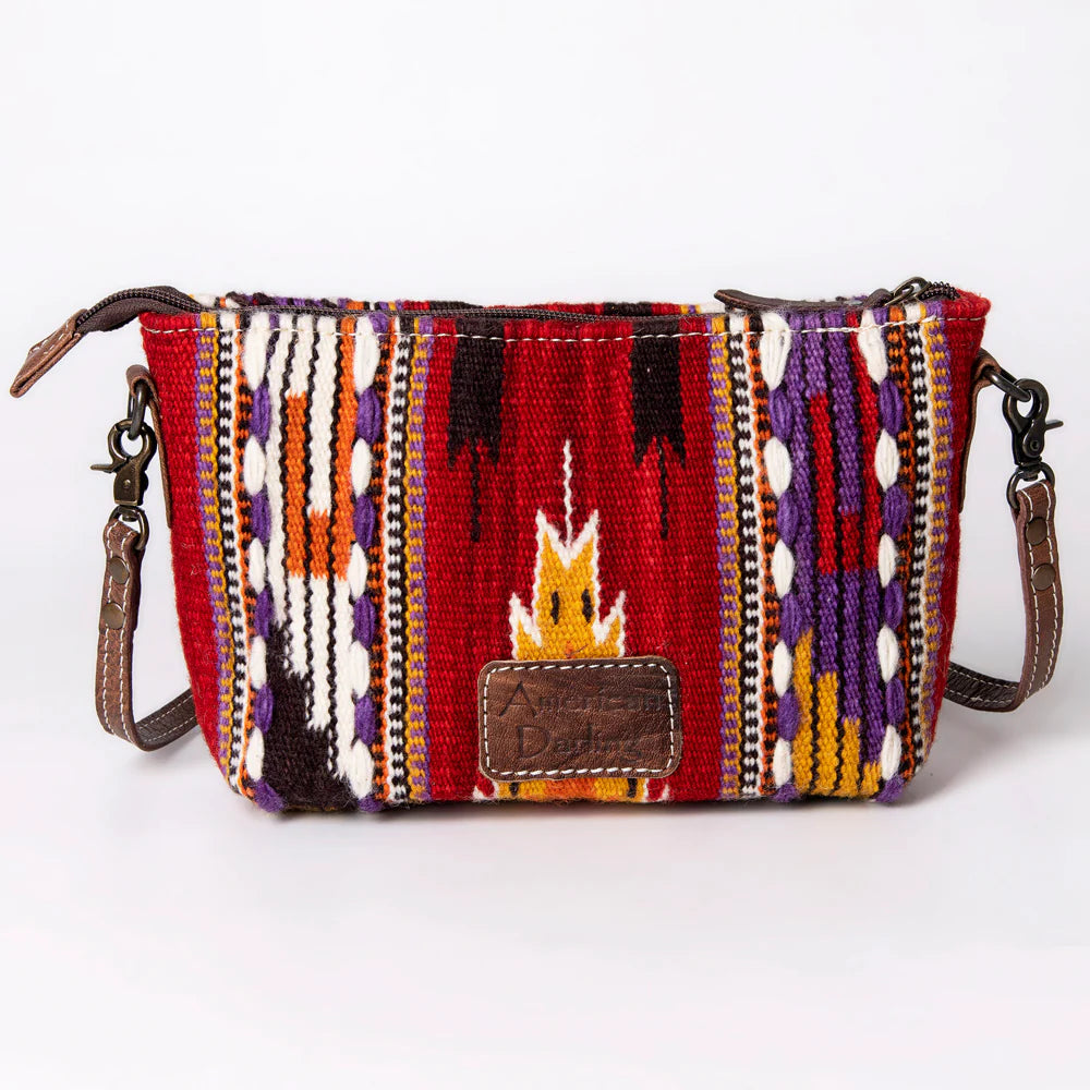 Red Saddle Blanket Crossbody Purse