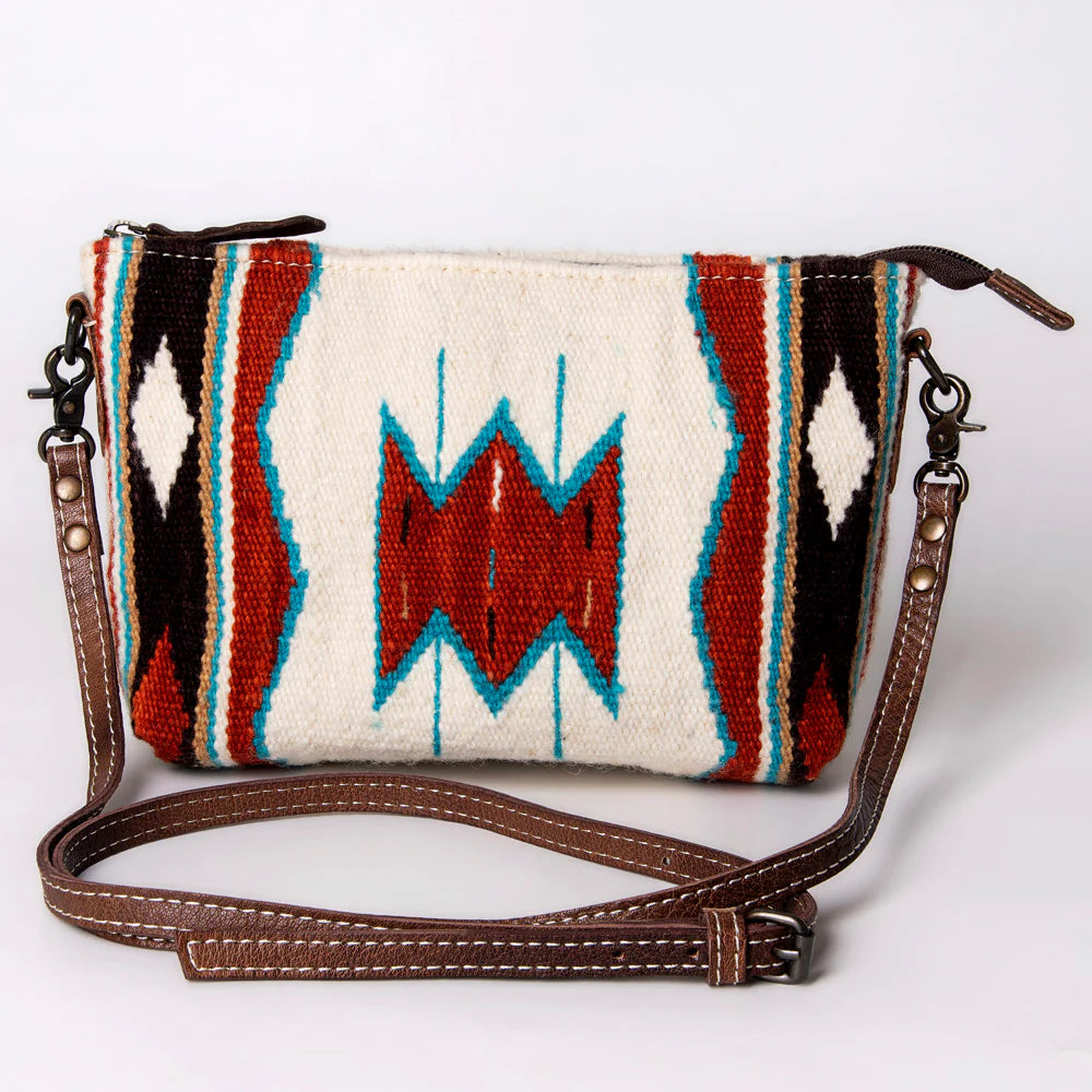 White Saddle Blanket Crossbody Purse