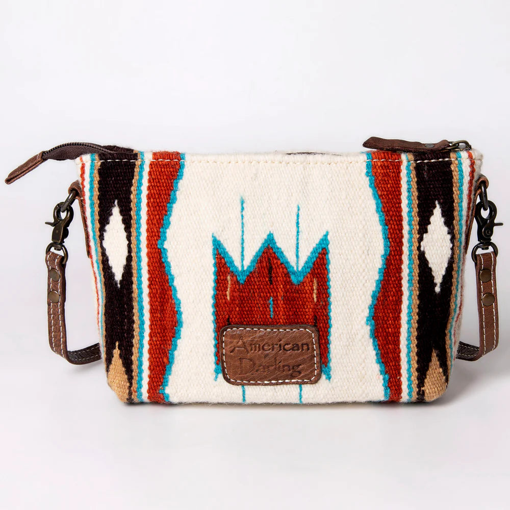 White Saddle Blanket Crossbody Purse