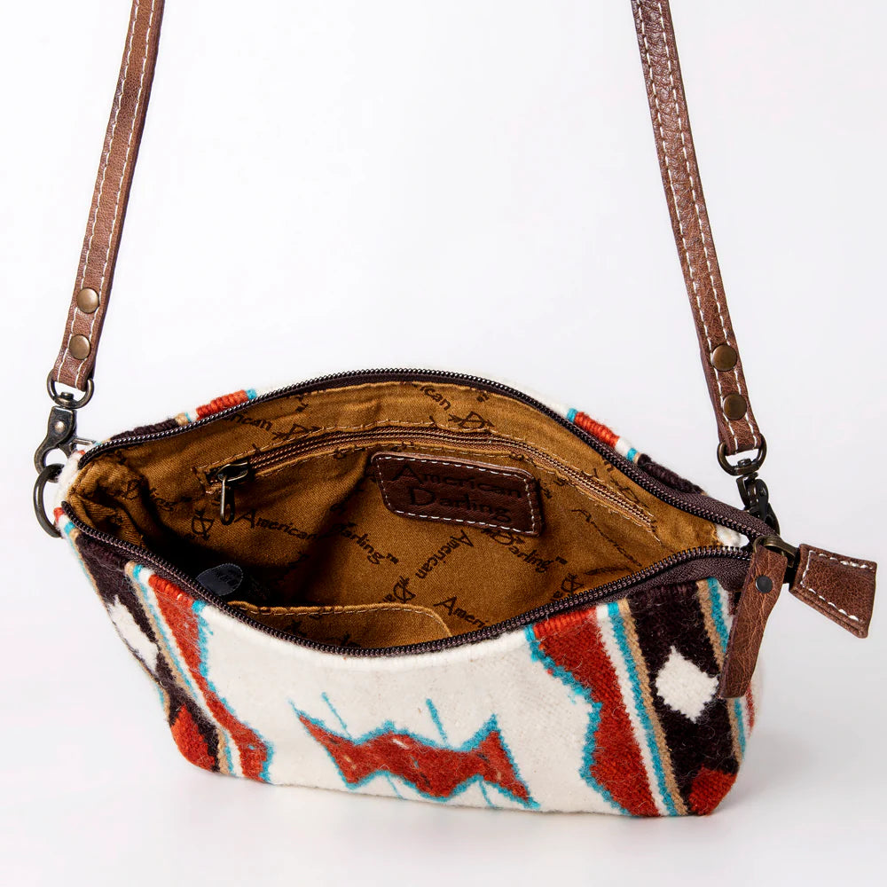 White Saddle Blanket Crossbody Purse