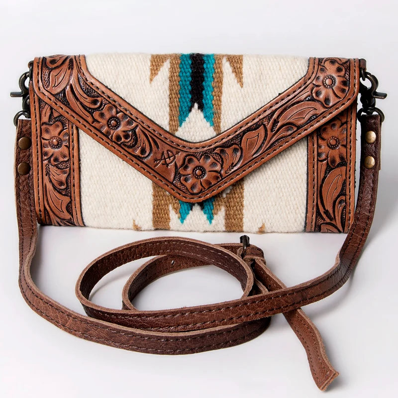 American Darling Handcrafted Hand Tooled Leather Saddle Blanket Envelope