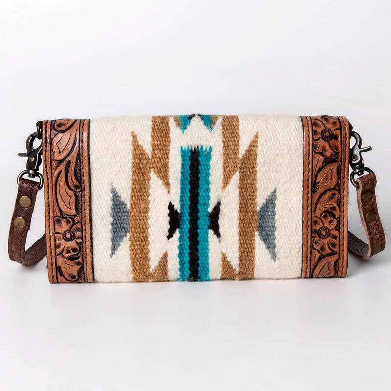 American Darling Handcrafted Hand Tooled Leather Saddle Blanket Envelope