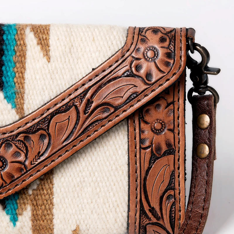 American Darling Handcrafted Hand Tooled Leather Saddle Blanket Envelope