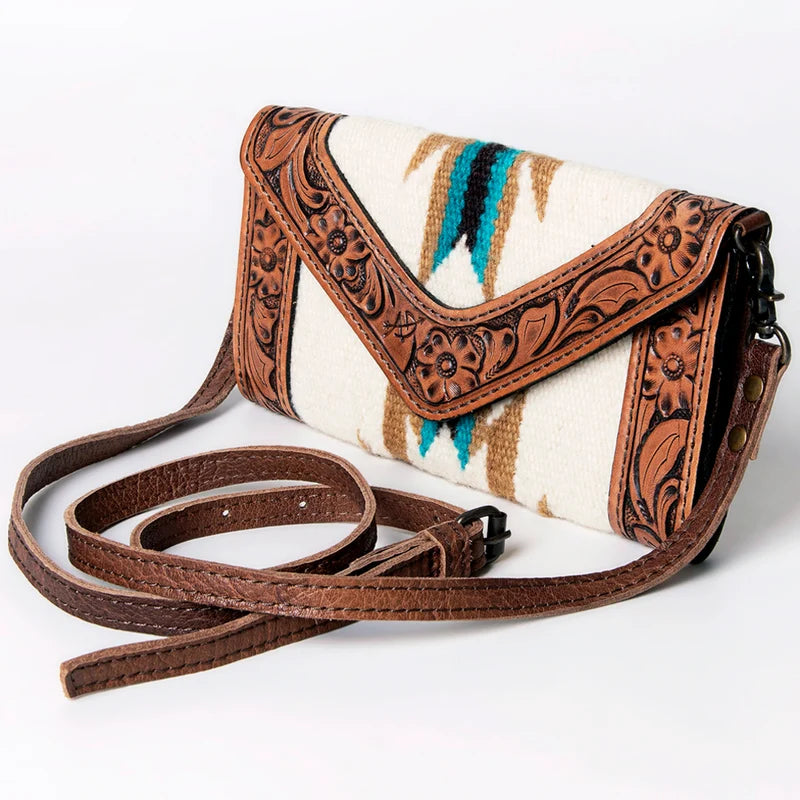 American Darling Handcrafted Hand Tooled Leather Saddle Blanket Envelope