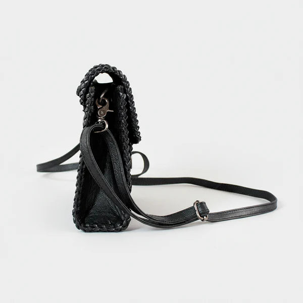 American Darling Laurel Rodeo Genuine Hand Tooled Black Leather Crossbody Bag Black