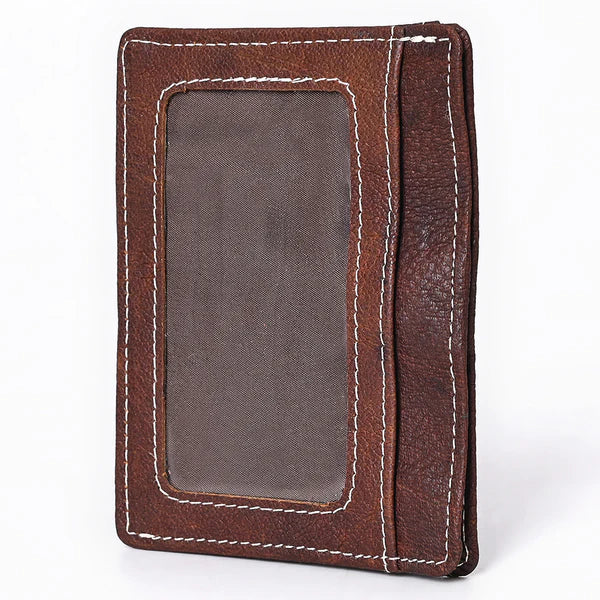 American Darling Brown Leather Vertical ID Card Holder