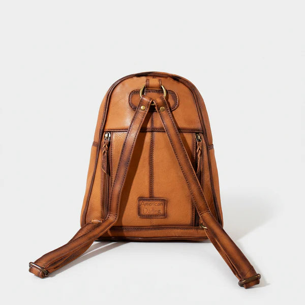 American Darling Pecan Rodeo Genuine Hair on Leather Backpack