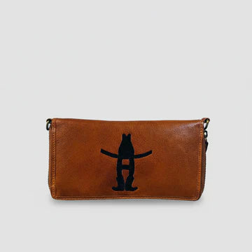 American Darling Frontier Rodeo Genuine Leather Black Embroidered Organizer Bag