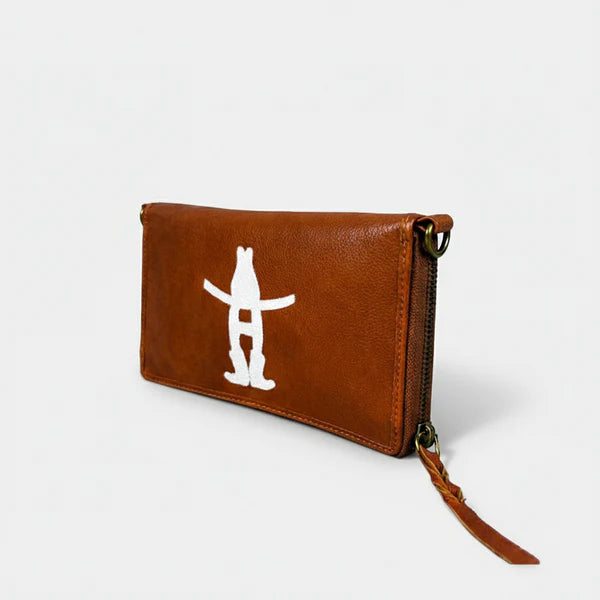 American Darling Frontier Rodeo Genuine Leather White Embroidered Organizer Bag