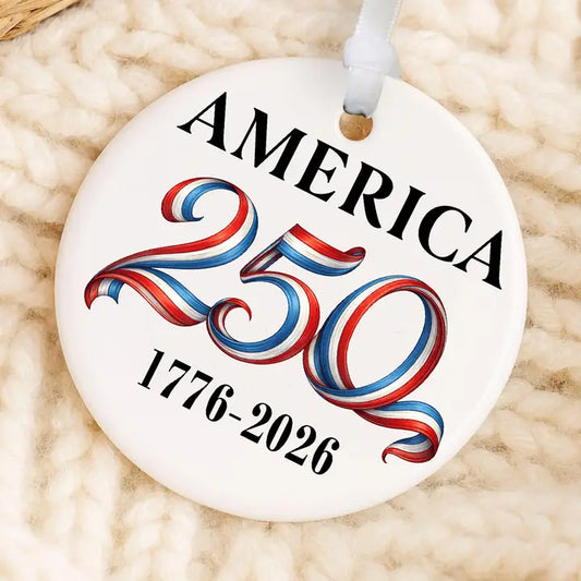 Patriotic Red White Blue 250 Anniversary Ornament
