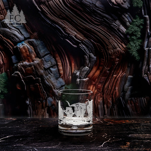 Longhorn Stampede Crystal Rocks Glasses, Set of 2