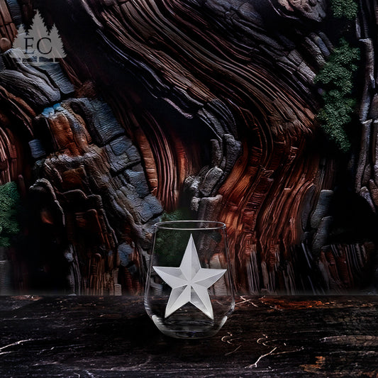 Texas Lone Star Crystal Stemless Wine Glasses, Set of 2