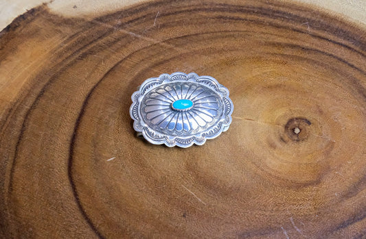 Sterling Turquoise Navajo Concho Money Clip