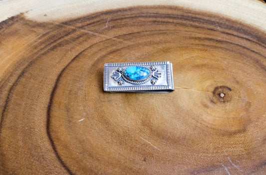 Oval Turquoise & Sterling Money Clip