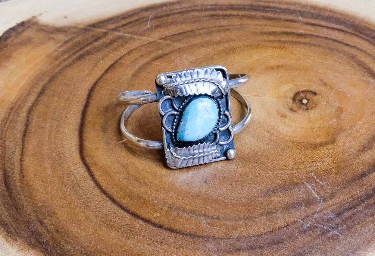 Teardrop Turquoise Rectangle Cuff