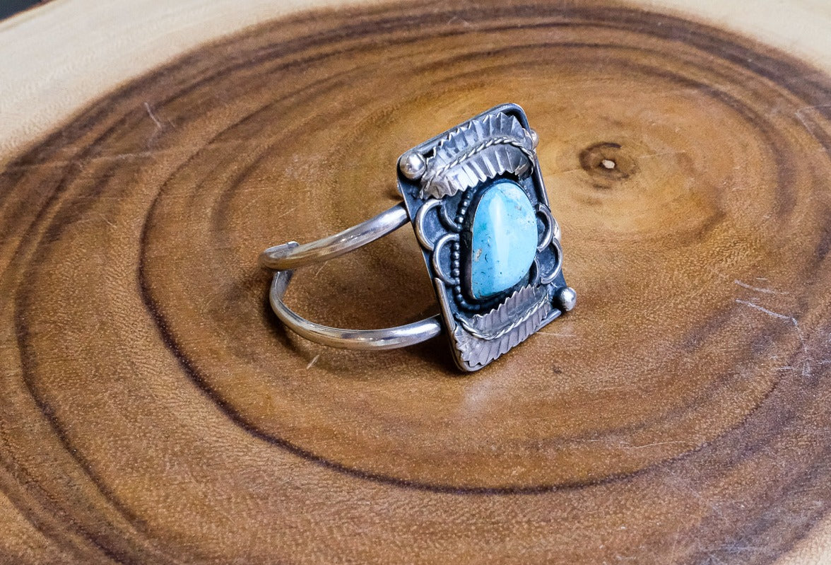 Teardrop Turquoise Rectangle Cuff