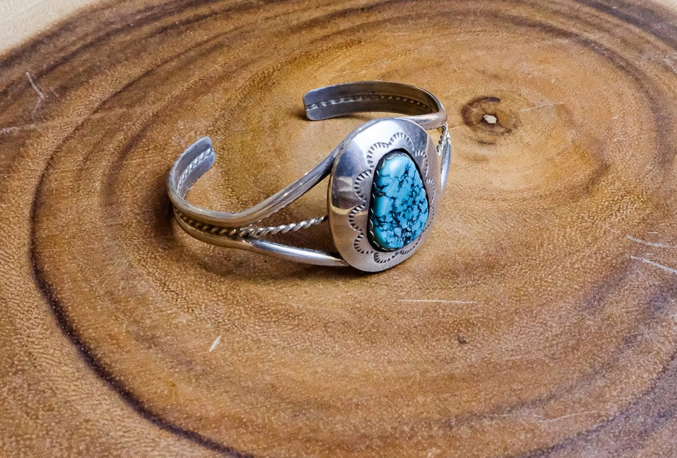 Turquoise and Silver Cuff