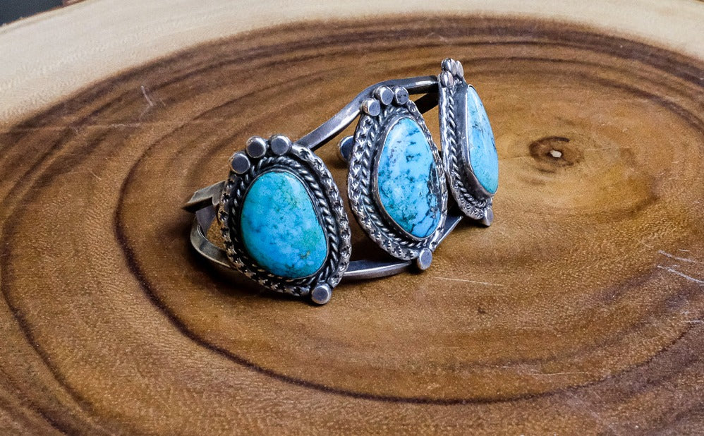 3 Stone Turquoise Cuff