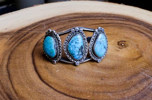 3 Stone Turquoise Cuff