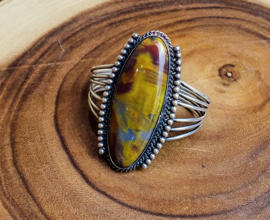 Large Oval Multi Color Jasper Cuff