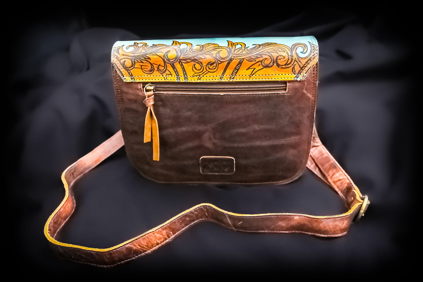 Painted Leather Crossbody Bag